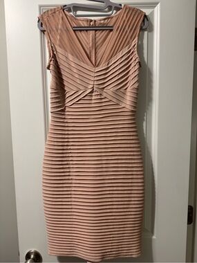 Calvin Klein Blush Pleated Cocktail Dress
